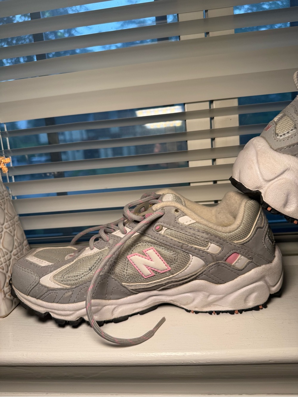 New Balance 471 Gray and Pink Athletic Sneakers